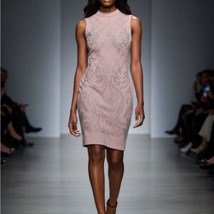 Haute Monde Blush Embellished Mini Dress